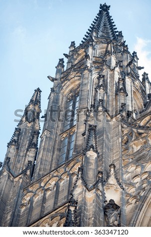 View of the St.Vitus Cathedral in Prague, Czech Republic.
