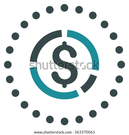 Financial Diagram vector icon. Style is bicolor flat circled symbol, soft blue colors, rounded angles, white background.