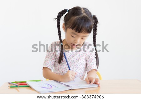asia child draw picture