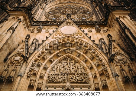 Facade detail of Gothic Church