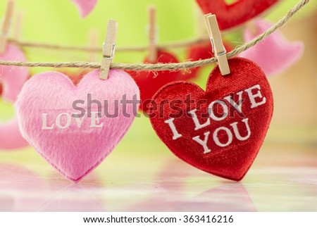 Close up of  hearts for Valentine's day background, soft focus