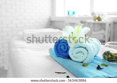 Place for relaxation in modern wellness center Royalty-Free Stock Photo #363463886