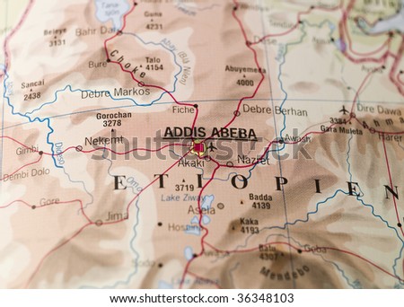 Map of Addis Abeba