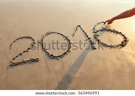 Write new year 2016 background on the beach
