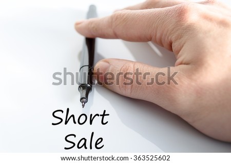 Short sale text concept isolated over white background