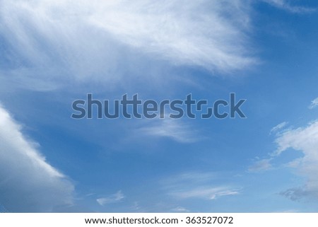 blue sky have cloud in winter season ,thai land ,have feeling happy