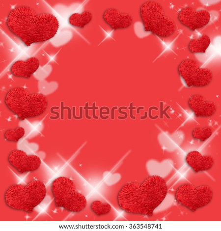 The red paper heart on pink background