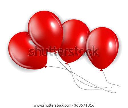 Set of Colored Balloons, Illustration. EPS 10