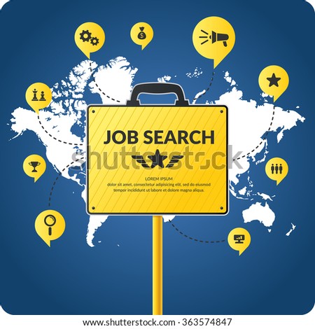 Job search infographics. Original concept poster for the search to work. Vector illustration.
