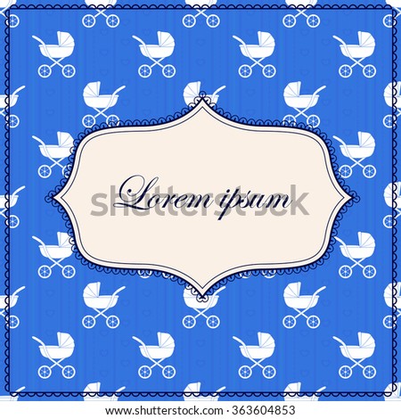 Vector carriages blue background with banner