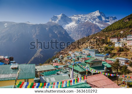 View on Namche Bazar, Khumbu district, Himalayas, Nepal
 Royalty-Free Stock Photo #363610292
