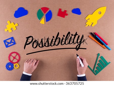 Business Concept-Possibility word with colorful icons