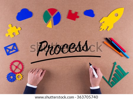 Business Concept-Process word with colorful icons