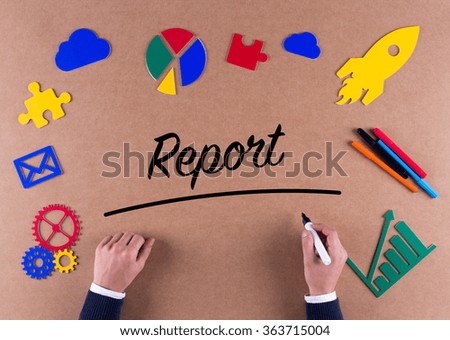 Business Concept-Report word with colorful icons