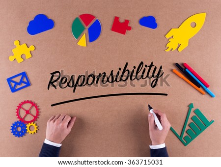 Business Concept-Responsibility word with colorful icons