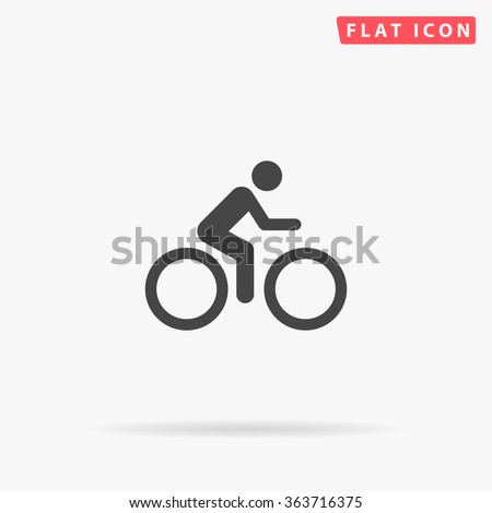Cycling Icon Vector. Simple flat symbol. Perfect Black pictogram illustration on white background. Royalty-Free Stock Photo #363716375