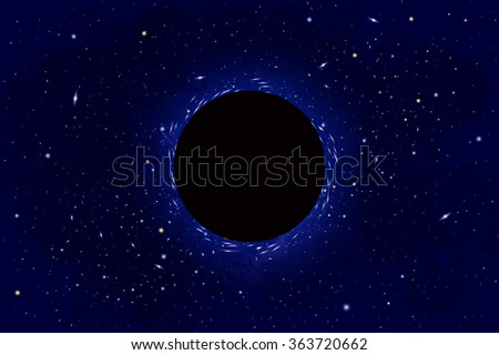 Vector Cosmology Illustration with Universe, Galaxy, Sun, Planets and Stars. Can be used for Invitation or Booklet. Futuristic view with Depth and Space Background
