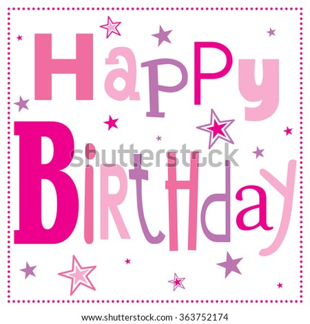 Birthday card with Happy Birthday Typescript design vector illustration