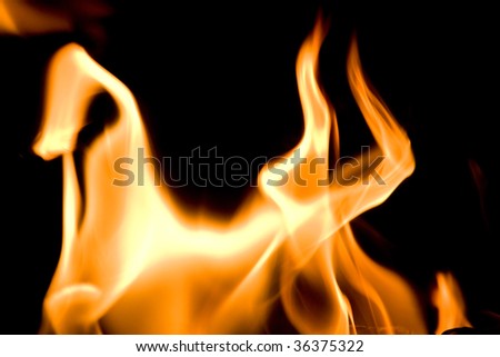 Flames of Fire in a fireplace.