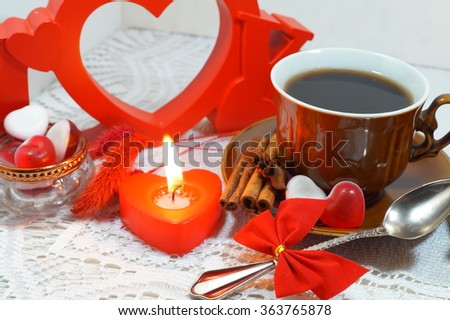 Coffee and sweet hearts - Happy Valentine's Day