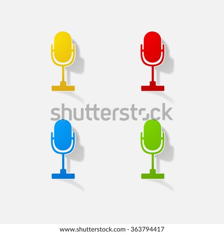 Sticker paper products realistic element design illustration microphone