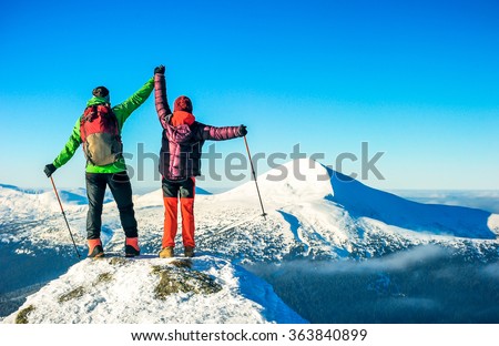 The climbers stay on the the summit