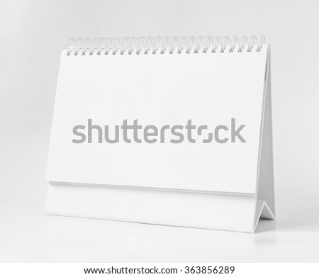 Blank paper desk spiral calendar  Royalty-Free Stock Photo #363856289