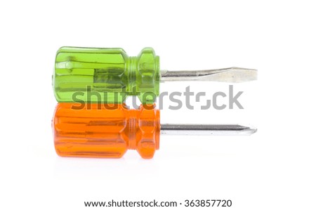 Two screw drivers isolated on white background