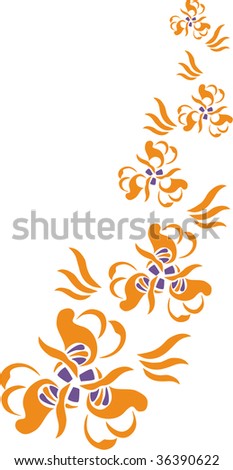 Vector. Ornament flower in color  20