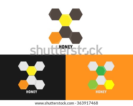 Logo bee honey. Modern logo for bee products. Vector illustration.