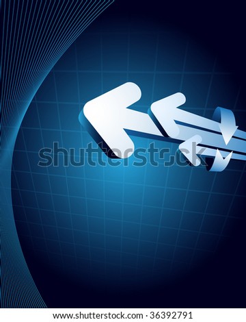 Blue abstract background with arrows