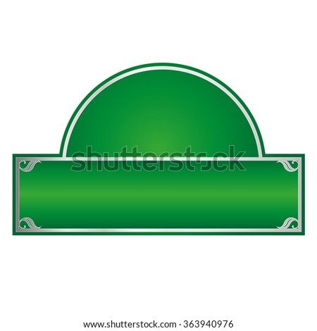 green and silver framed label logo wappen