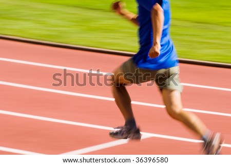 It is a photo of running blur sporter.