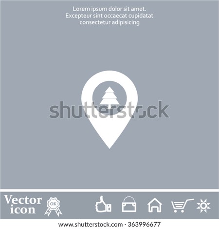 Forest map pin icon, map pointer, vector illustration eps 10