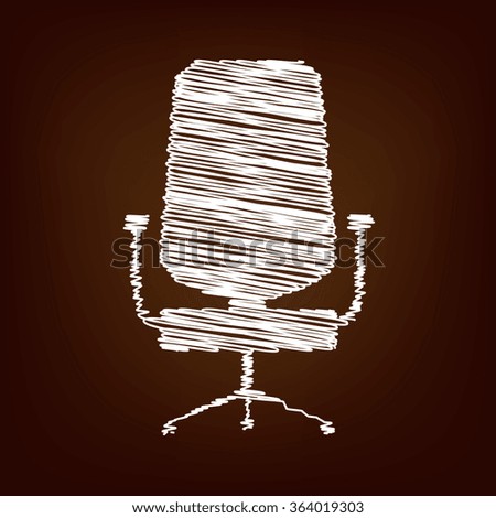 Office chair icon. illustration with chalk effect