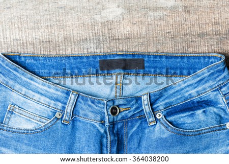 Blue jeans close up