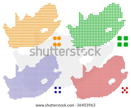 Layered editable vector illustration country map of South Africa,which contains four defferent pixel versions,can be used as background or material.