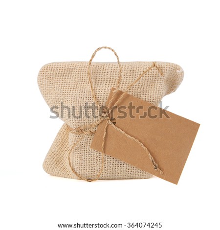 Canvas sack with blank label