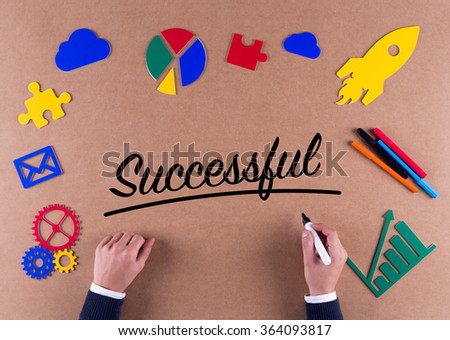 Business Concept-Successful word with colorful icons