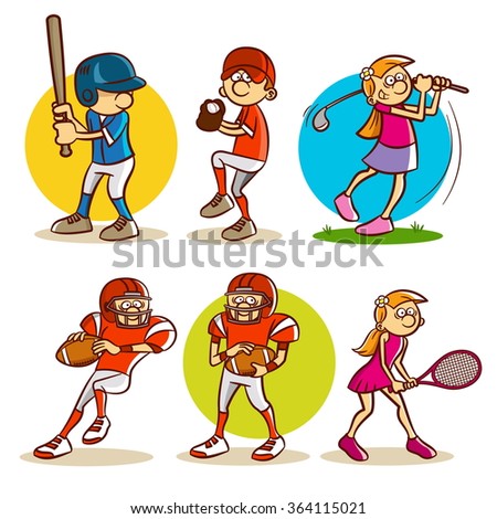 Kids playing various sports