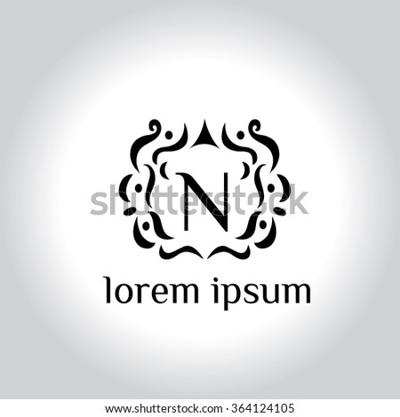 N letter vector logo template (sign, symbol, emblem, ornament)