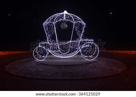 Carriage with garland at the night