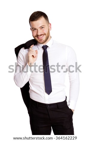 Portrait Of Confident Businessman isolated on white 