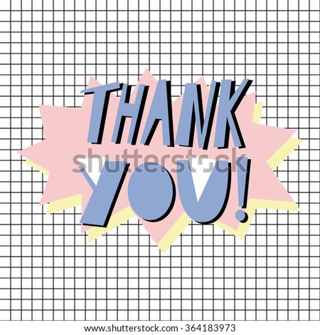 Thank you - card template in retro eighties style 2