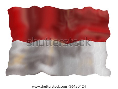 Vintage Indonesia national flag. Illustration on white background