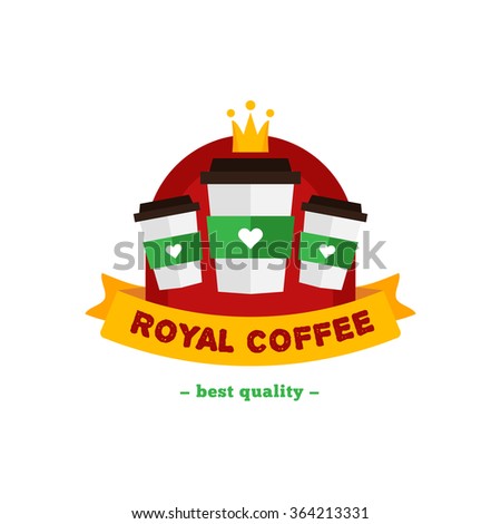 Vector flat modern coffee shop or cafe logo