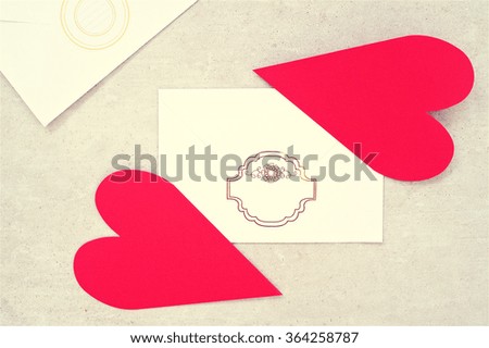 Lovely hearts made out of paper on the table