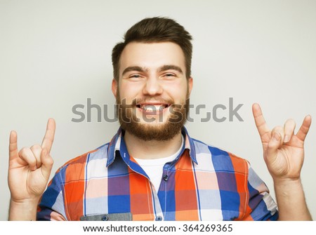  man showing heavy gesture