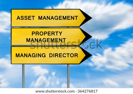 Yellow street concept management sign