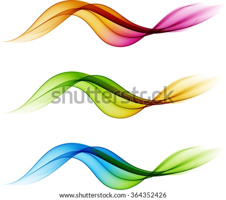 Color waves isolated on white